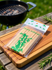 Amazin Glazin Bamboo Skewers / Kebab & Roast Sticks - Disposable Wooden Fork Set (100 Sticks)