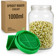 Glass Sprout Maker - 1000 ml (Transparent, Green)