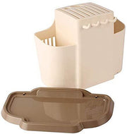 Empty Cutlery Holder Case (Brown, Holds 15 Pieces)