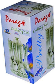Pretty 25 Pieces Cutlery Set for Dining Table, Spoons Set Combo With Stand, Stainless Steel