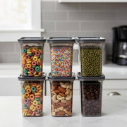 Plastic Grocery Container - 1100 ml (Pack of 6, Grey)