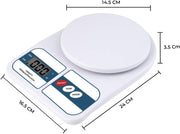 Electronic Kitchen Scale 10Kg Weighing Scale (White)