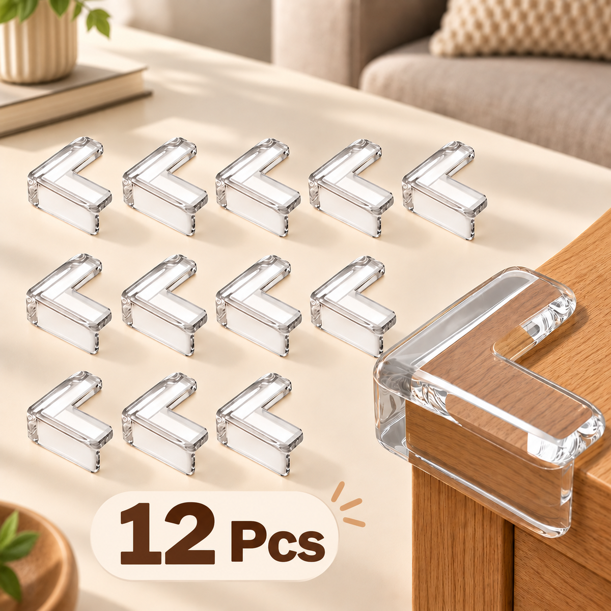 Clear Baby Proofing Corner Guards for Furniture (Pack of 12)