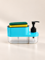 3-in-1 Kitchen Soap Dispenser with Sponge Holder & Hand Wash Pump