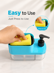 3-in-1 Kitchen Soap Dispenser with Sponge Holder & Hand Wash Pump