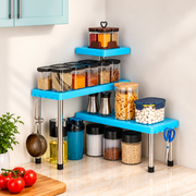 3-Tier Kitchen Corner Shelf & Countertop Organiser (Blue)