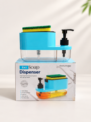 3-in-1 Kitchen Soap Dispenser with Sponge Holder & Hand Wash Pump