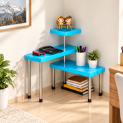 3-Tier Kitchen Corner Shelf & Countertop Organiser (Blue)