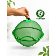 Metal Mesh Fruit Basket with Detachable Locking Cover, 10.5 inch