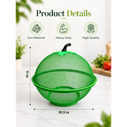 Metal Mesh Fruit Basket with Detachable Locking Cover, 10.5 inch