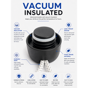 Vacuum Insulated Stainless Steel Water Bottle with Rope Handle (Silver)