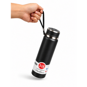 Insulated Stainless Steel Water Bottle, 1 L with Tea Filter (Black)
