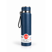 Insulated Stainless Steel Water Bottle, 1 L with Tea Filter (Black)