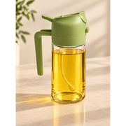 2-in-1 Glass Oil Sprayer & Dispenser Bottle with Handle (Green)