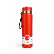 Insulated Stainless Steel Water Bottle, 1 L with Tea Filter (Black)