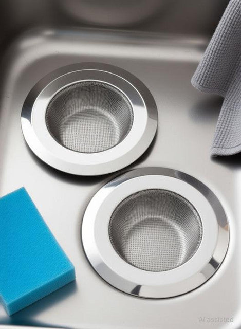 SHREE KRISHNA STEEL Stainless Steel Sink Strainer - Kitchen Drain Basket Filter (Pack of 2)