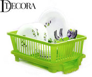 Dish Drainer Kitchen Rack, Popular Combo of 3 in 1 Large Sink Set, Dish Rack Drainer & Corner Sink (Green)