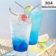 Stainless Steel Drinking Straws Kitchen Tool Set (2 Bend, 2 Straight, 1 Cleaning Brush)